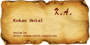 Kokas Antal névjegykártya